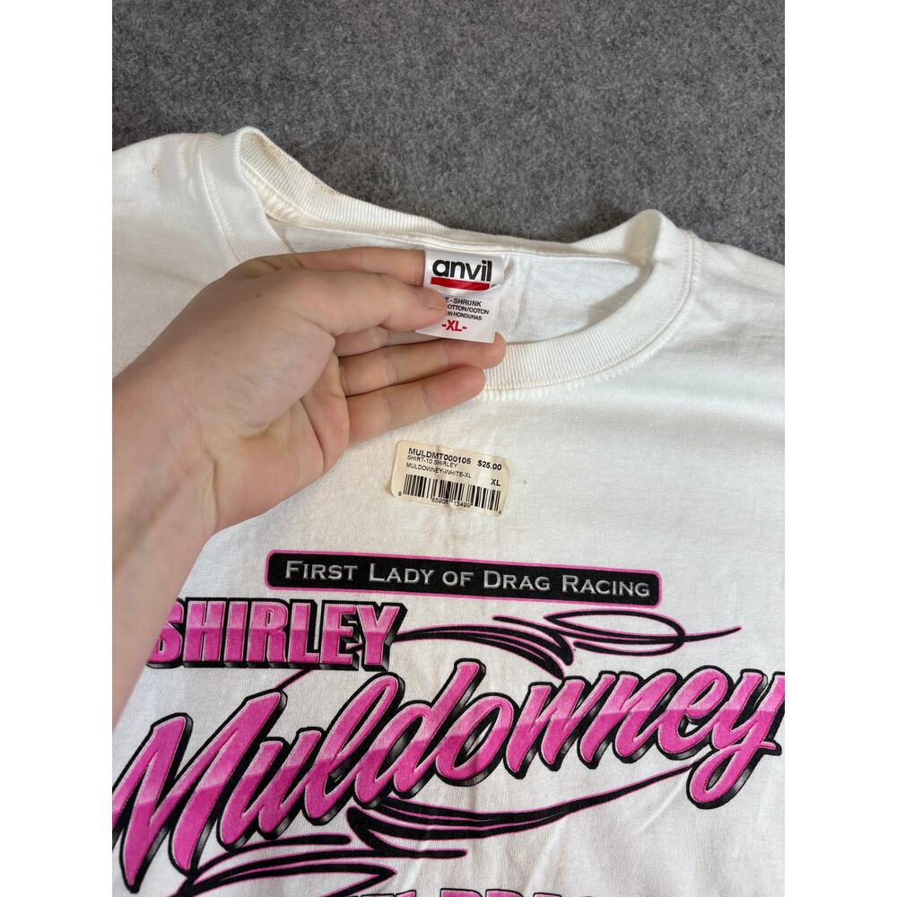 Shirley Muldowney Shirt Mens White NHRA Drag Racing Top Fuel Dragster Tee XL NWT - Picture 6 of 6